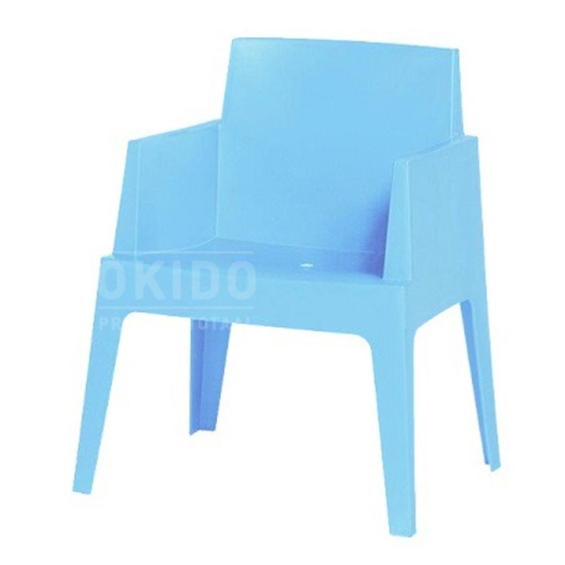 stoel box blauw