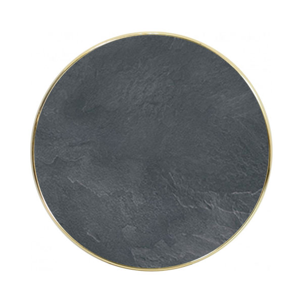 Tafelblad Dark Slate met messing rand