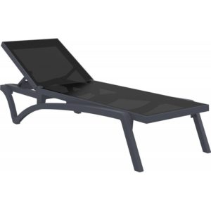 Ligbed Pacific Sunlounger dark grey
