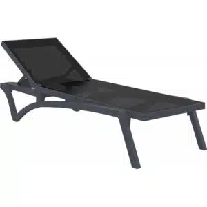 Ligbed Pacific Sunlounger dark grey