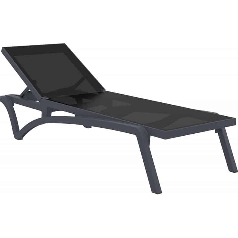 Ligbed Pacific Sunlounger dark grey