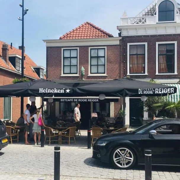 rooie-reiger Reclamebedrukking Karin