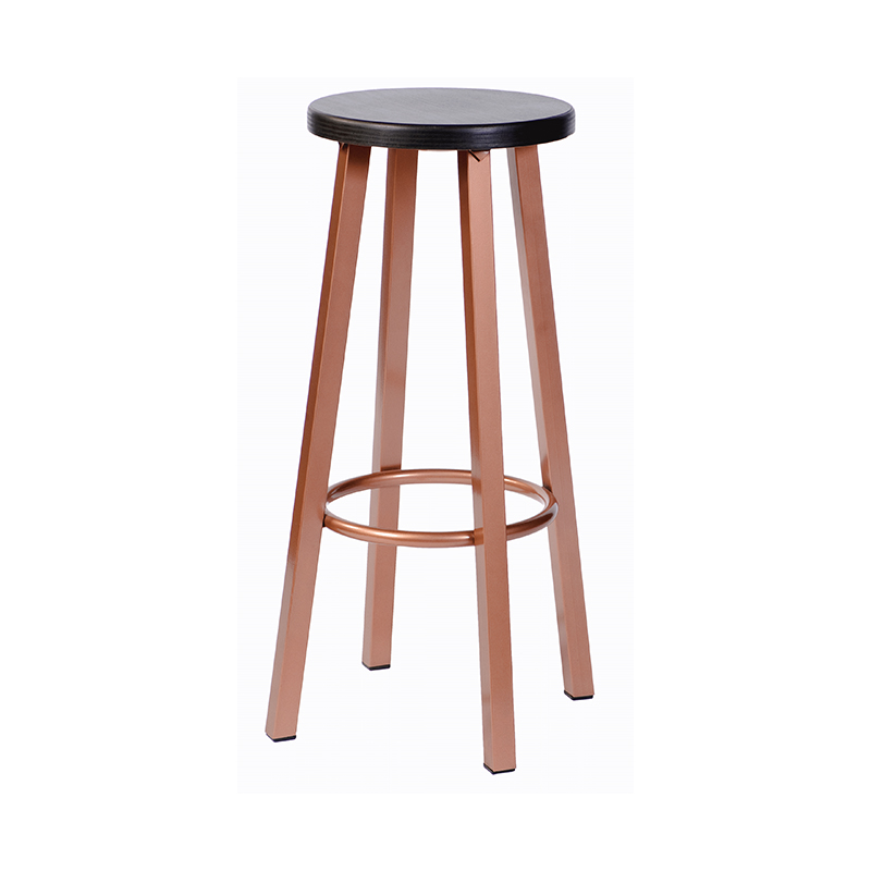 Barkruk 204 met koperen frame