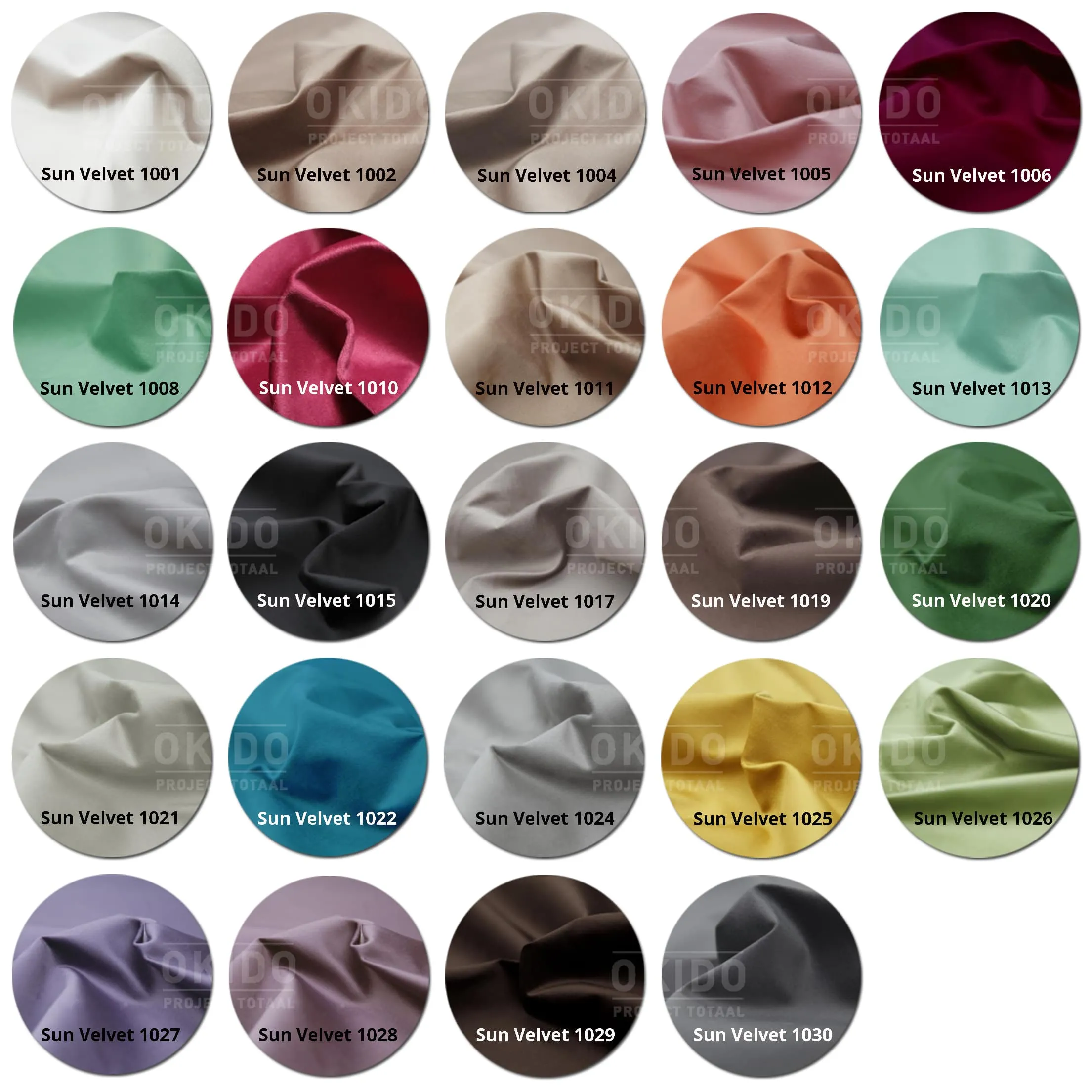 Sun Velvet kleurrondjes met logo Poef Noor