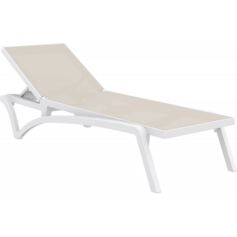 sunlounger pacific dove grey - Kunststof terrasmeubilair