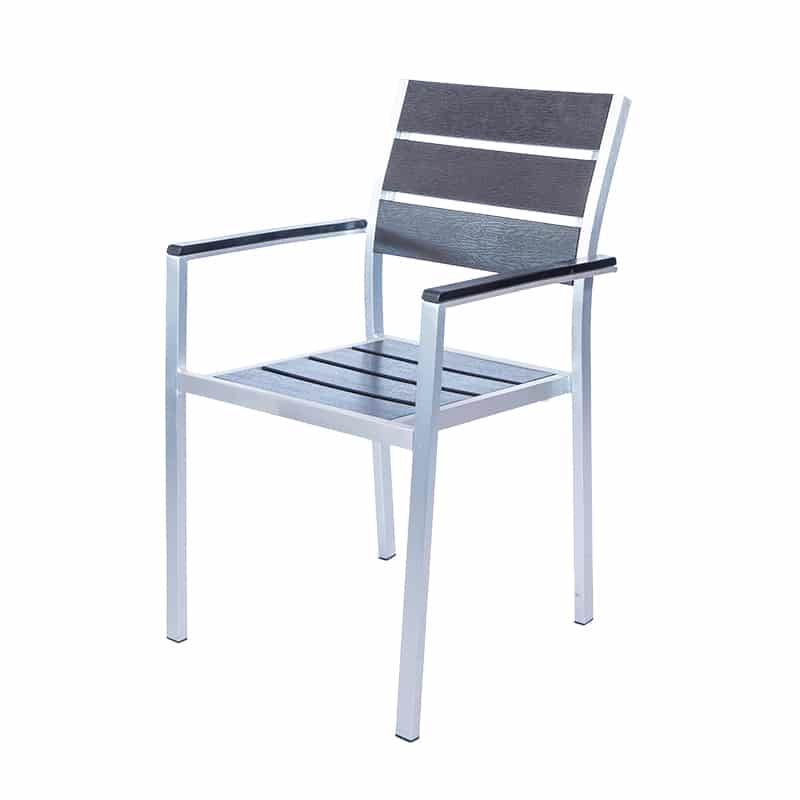 terrasstoel barcelona aluminium wengé - Kunststof terrasstoelen