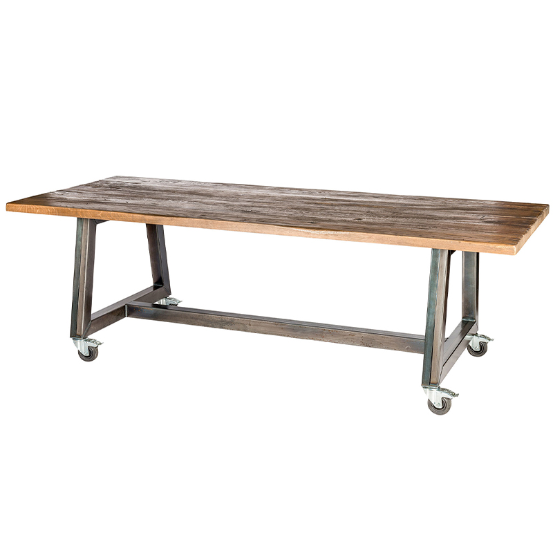 Tafel Antiek Eiken wielen