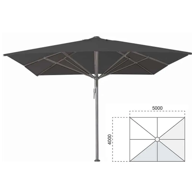 bella zwart 4x5 Parasol Bella 400×500 zwart