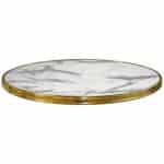 Terrastafel White Marble Messing 3-teens