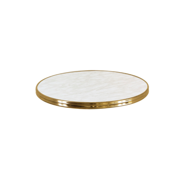 Terrastafel White Marmor Messing 3-teens