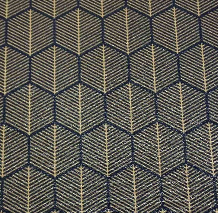 18105 geometrical royal blue Stoel Richmond goudbruin met print