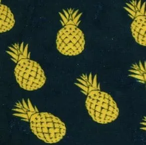 Ice velvet 17103 Ananas royal blue Stoel Richmond goudbruin met print