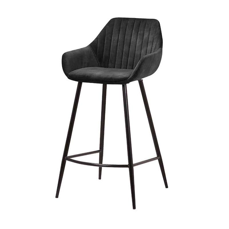 Barkruk Detroit Velvet zwart