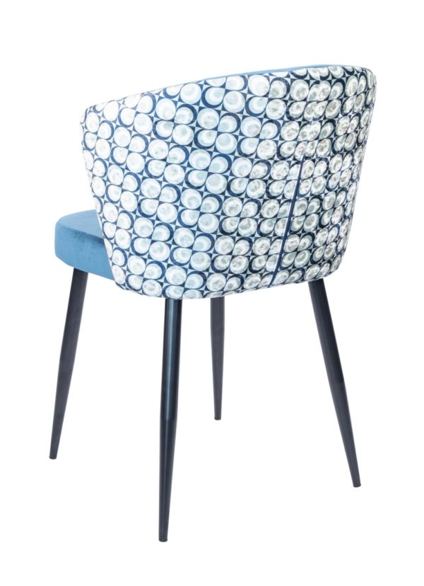 Stoel Richmond blauw met print