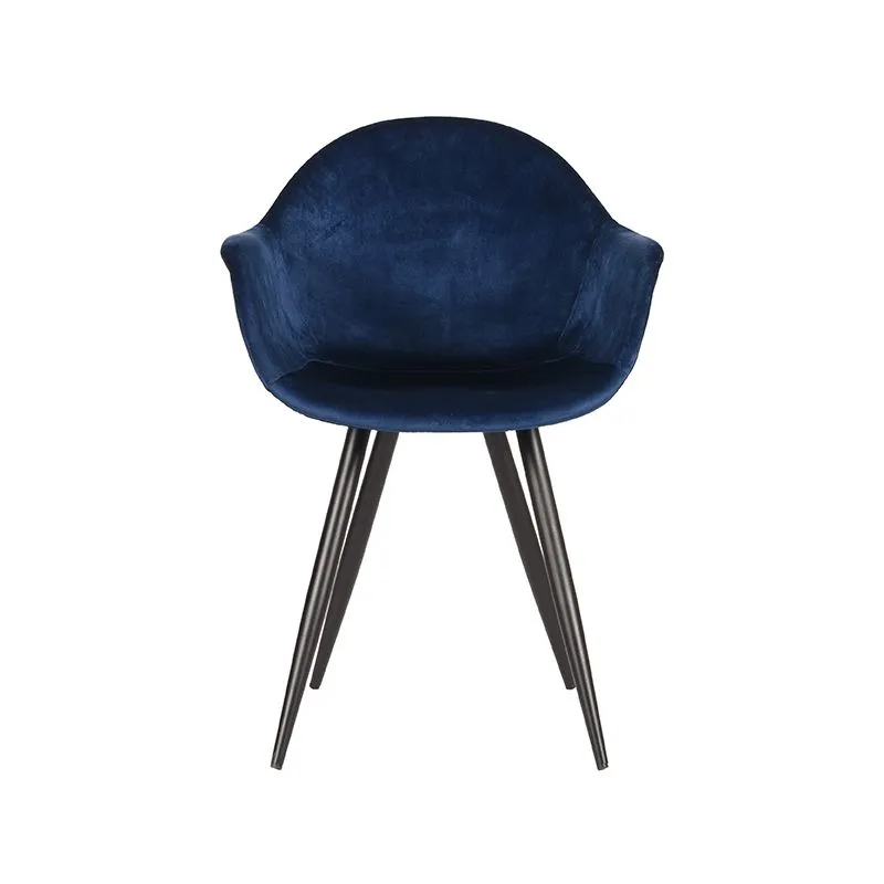 Floris-velvet-blauw voorkant Stoel Floris Velvet blauw