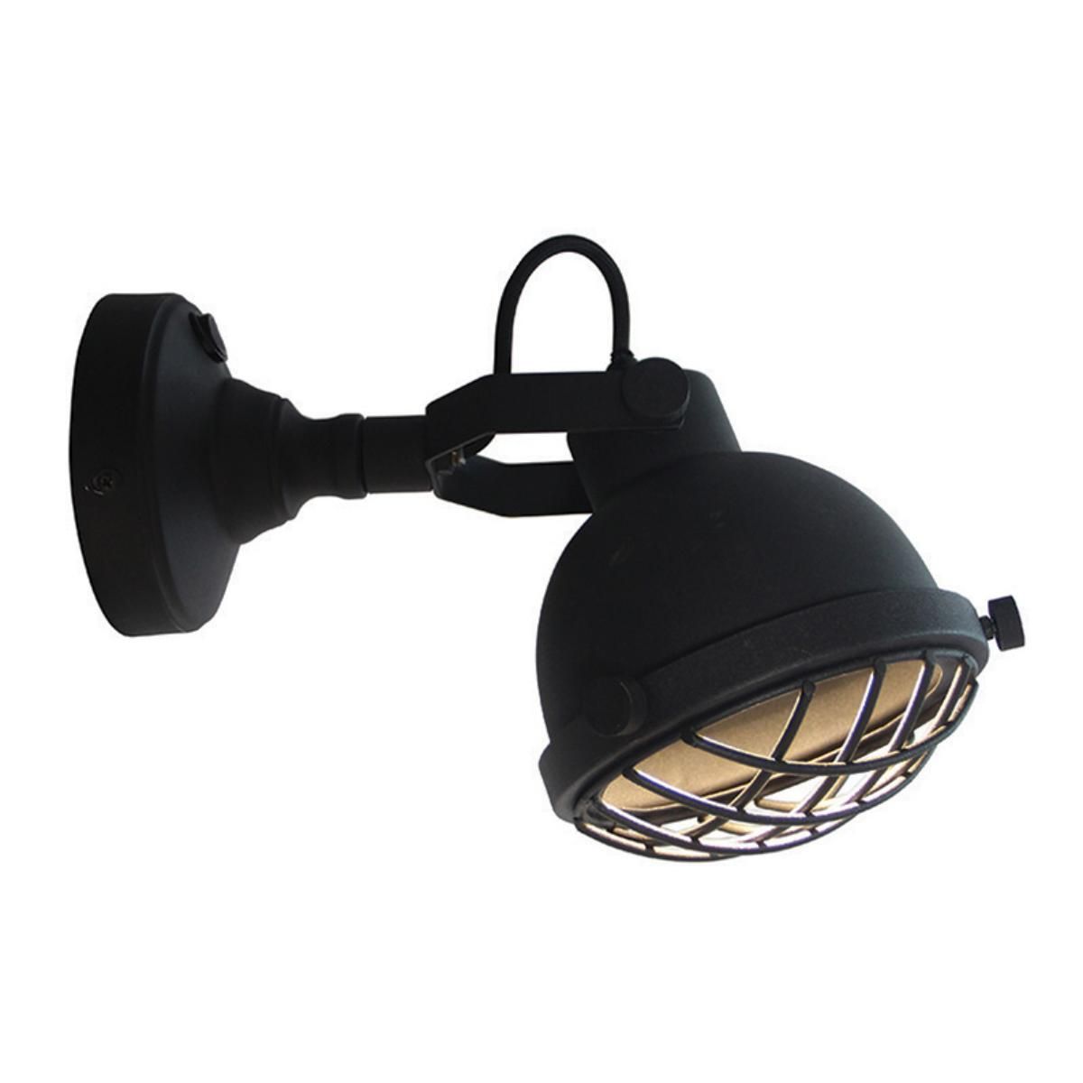 Wandlamp Cas zwart metaal