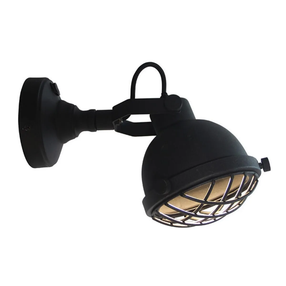 LED_Wandlamp_Cas_Zwart_13_5x25x17_cm Wandlamp Cas zwart metaal