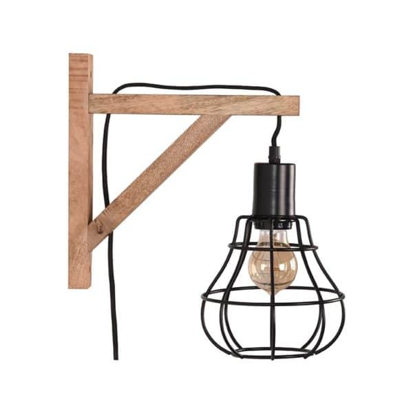 Wandlamp Drop zwart metaal