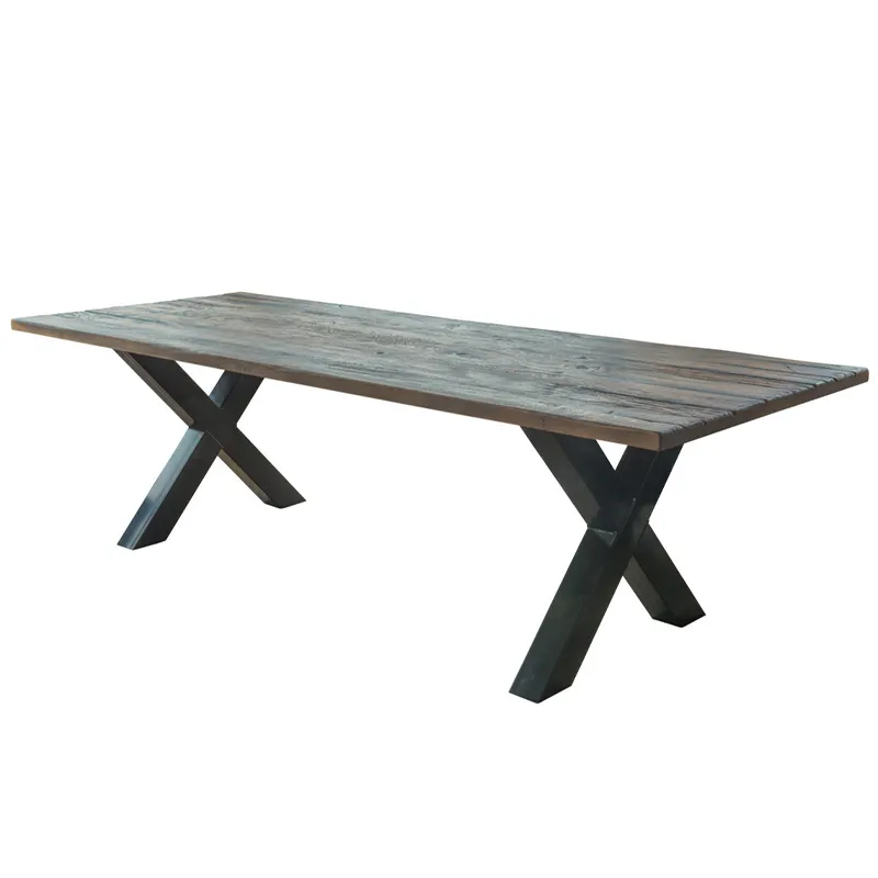 Tafel Eiken Antiek met X poot Tafel Eiken Antiek X-poot