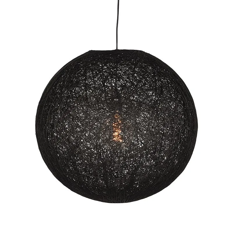 hanglamp_twist_zwart_vlas_60x60x60_cm_voorkant_aan_1 Hanglamp Twist XL