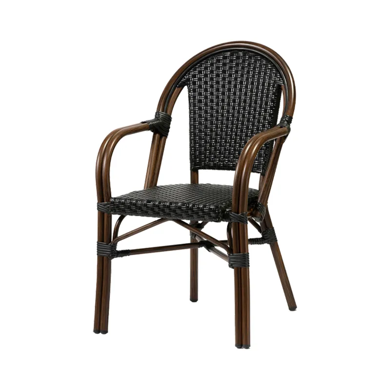 Belle zwart met arm Terrasstoel Belle zwart arm