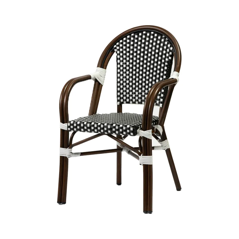 Belle zwart wit met arm Terrasstoel Belle zwart/wit arm