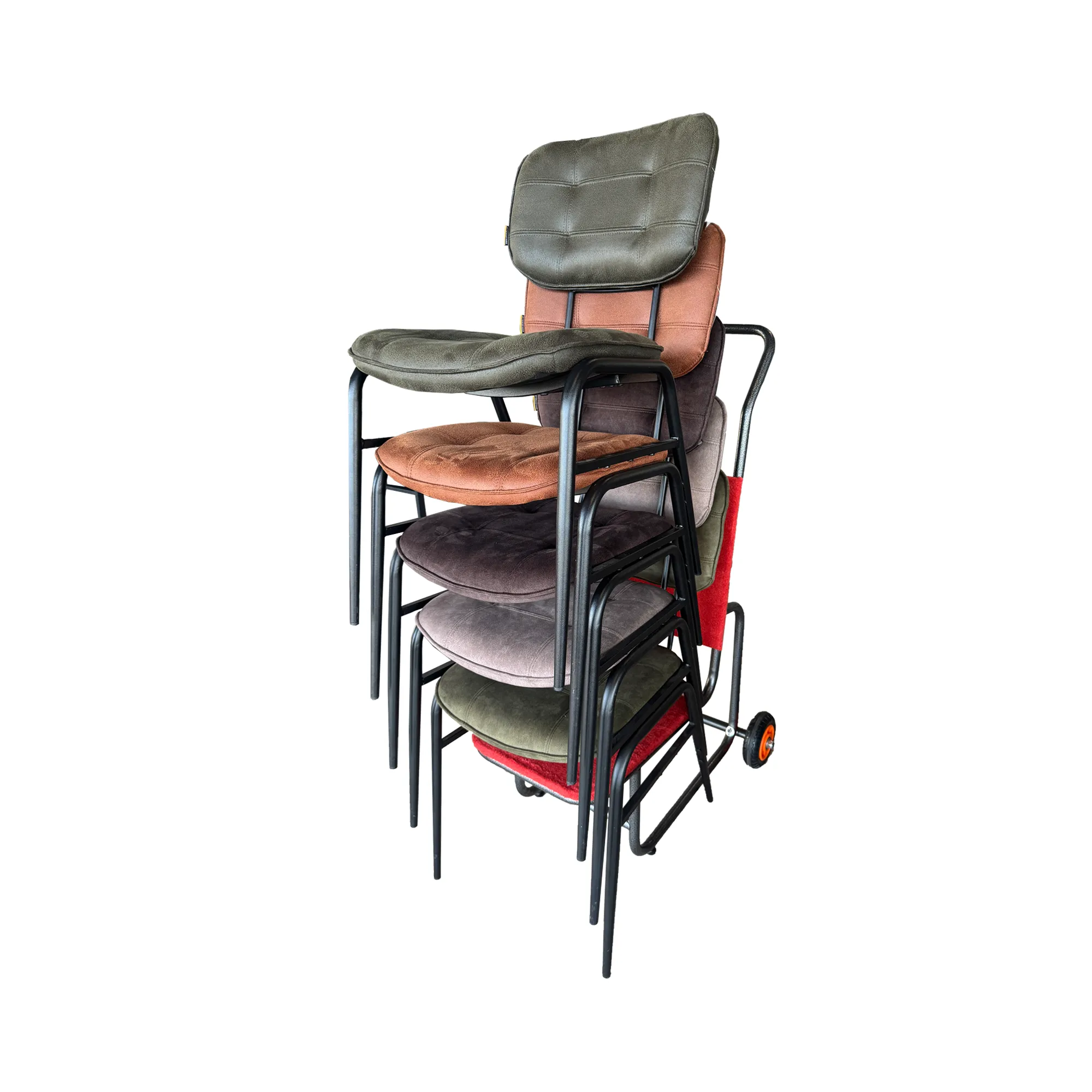 Transportkar met Denver Stapelstoel Denver microfiber cognac