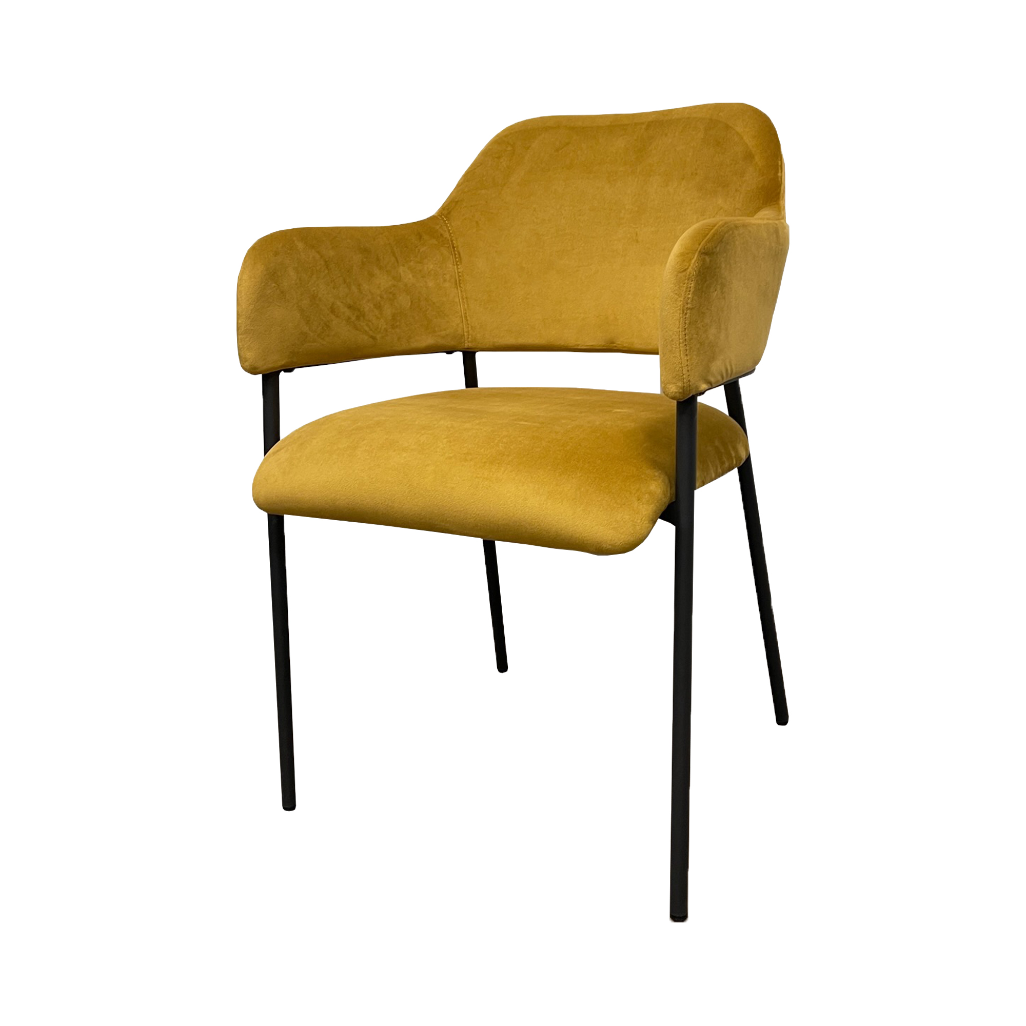 Armstoel Luzern velvet gold brown