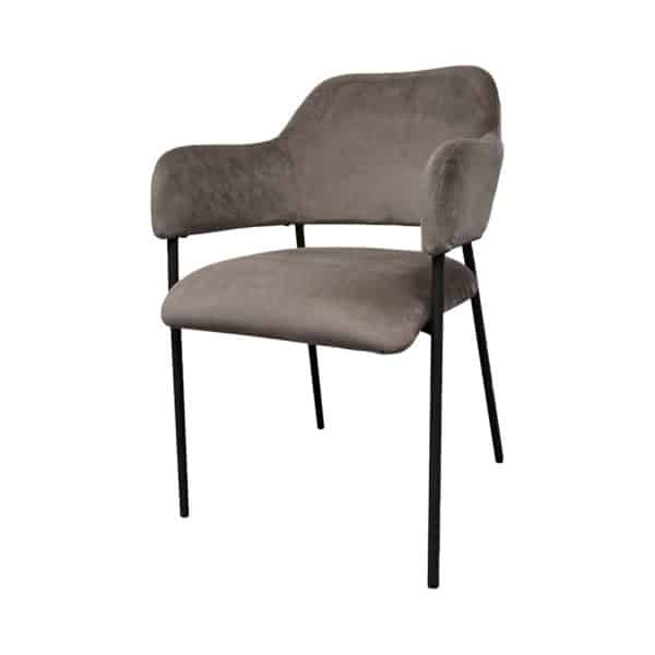 Armstoel Luzern velvet grey brown