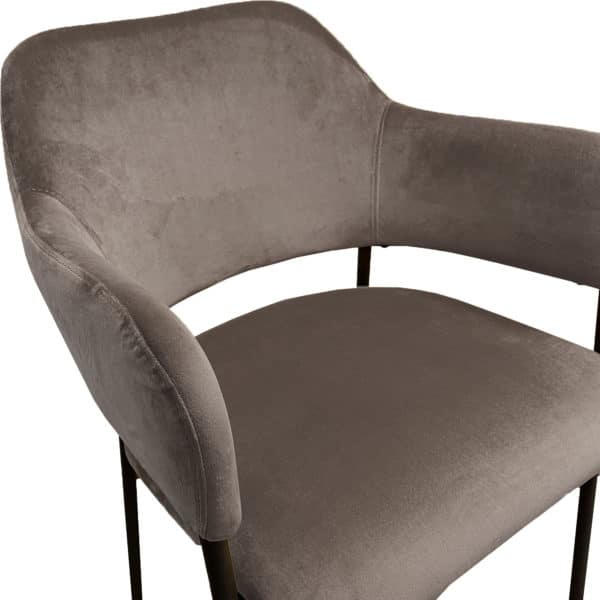 Armstoel Luzern velvet grey brown