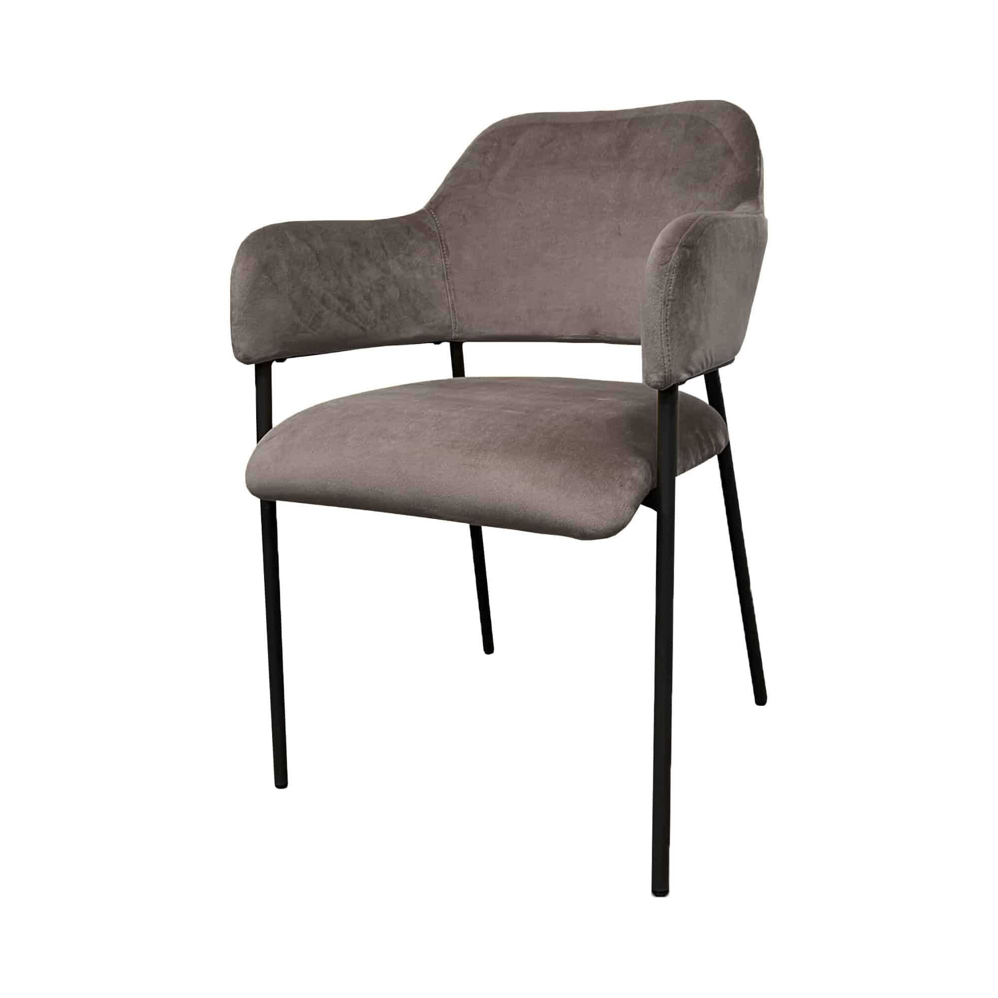 Armstoel Luzern velvet grey brown