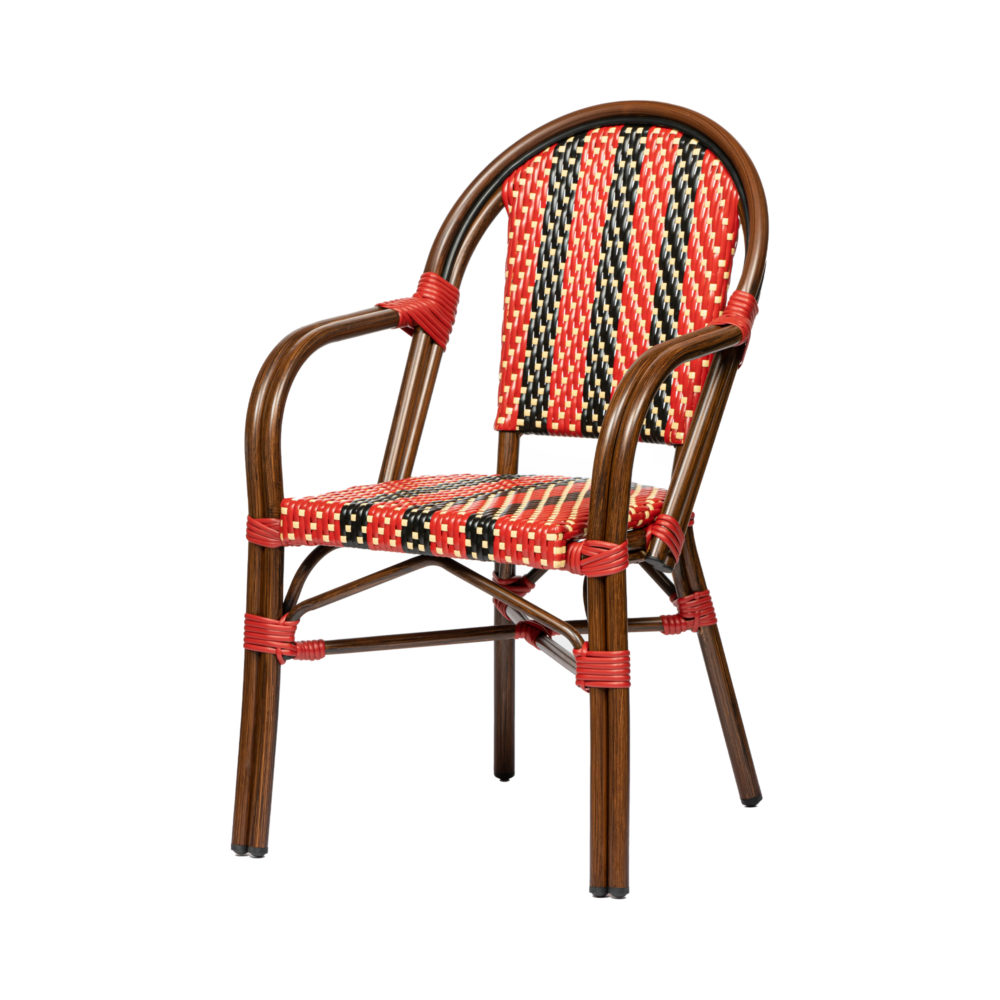 Terrasstoel Belle rood met arm 1 1000x1000 - Summer Sale