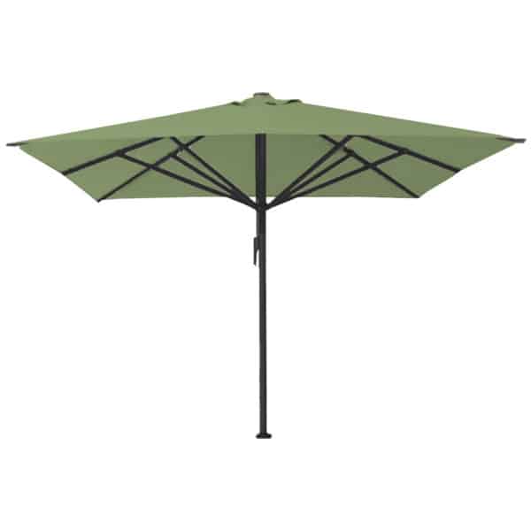 Parasol Bella 400×400 olijfgroen met zwart frame