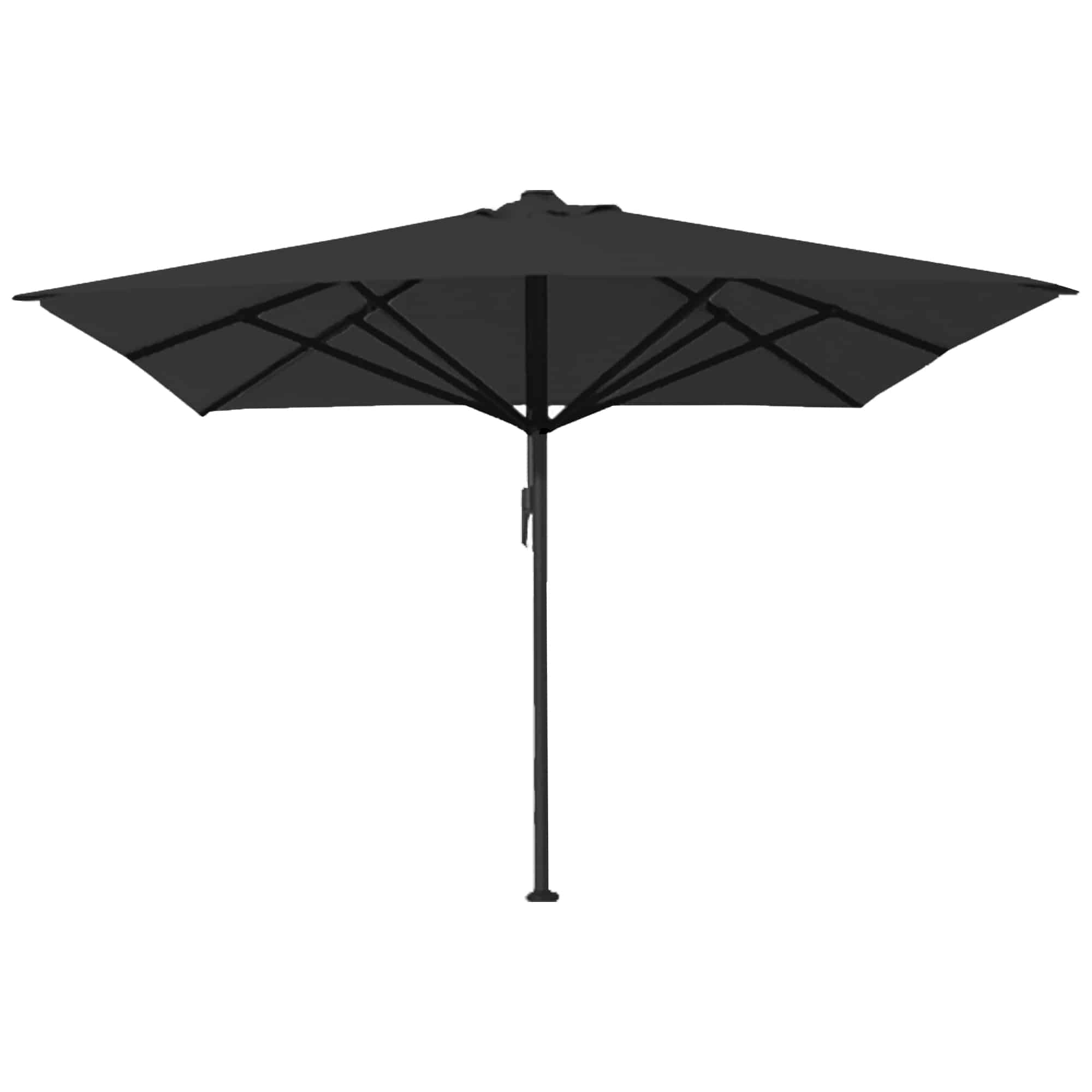 Parasol Bella 400×400 zwart met zwart frame