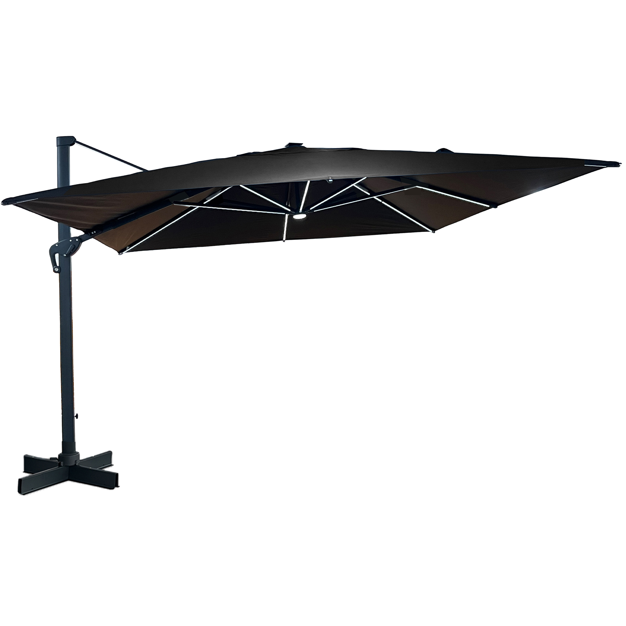 Zweefparasol Emma 400×400 zwart