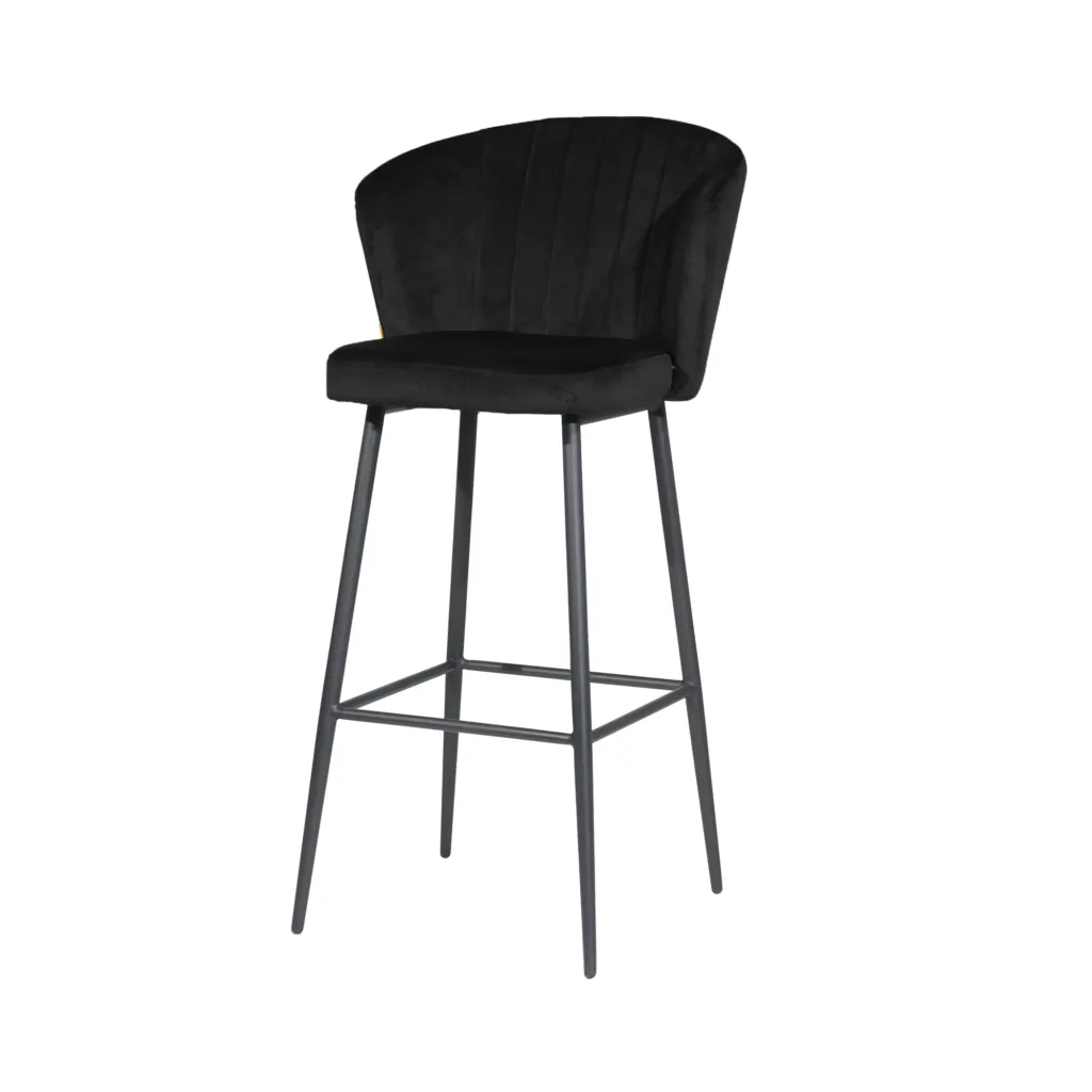 Barkruk Richmond velvet zwart