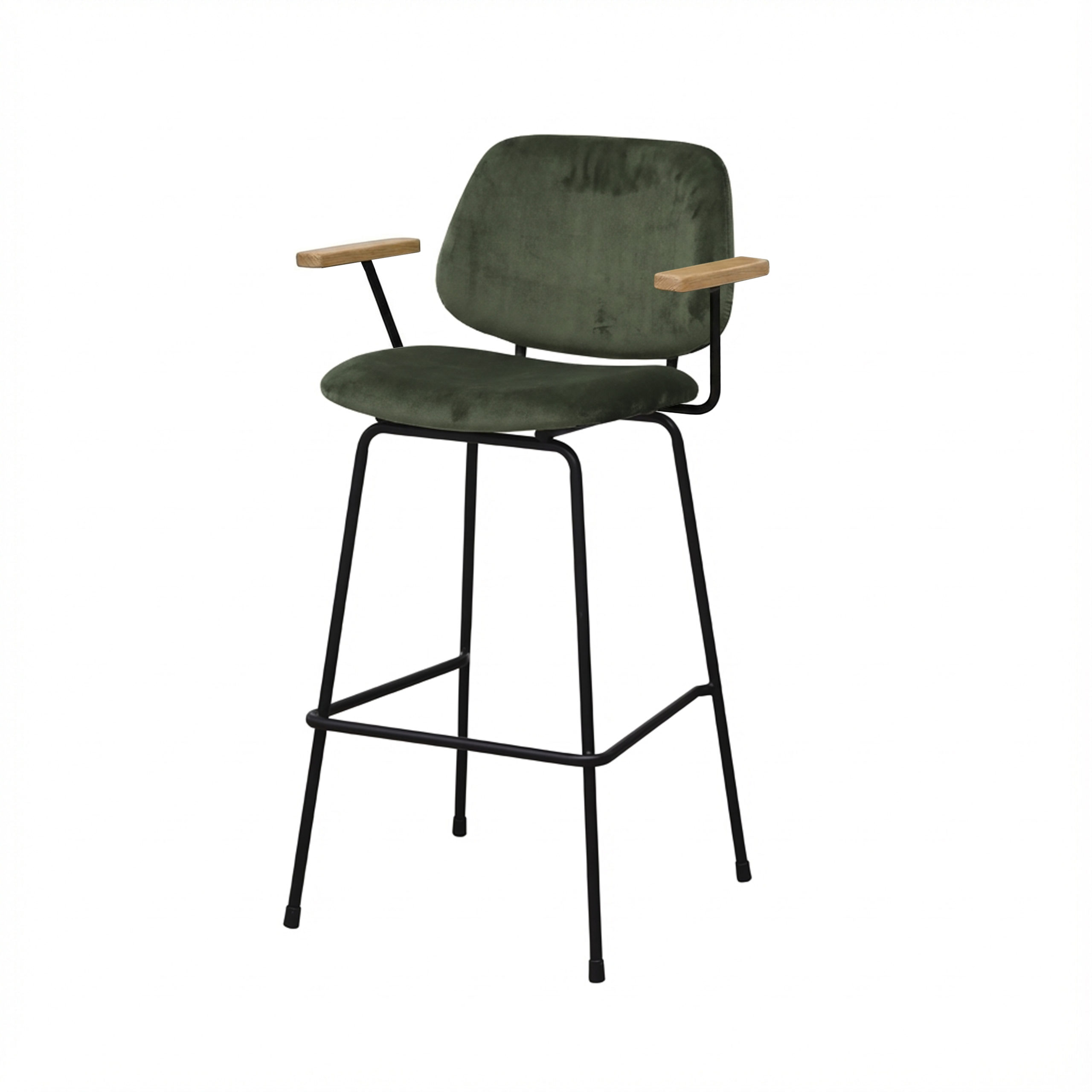 Barkruk Sarah met armleuningen legergroen Barkruk Sarah met arm velvet legergroen