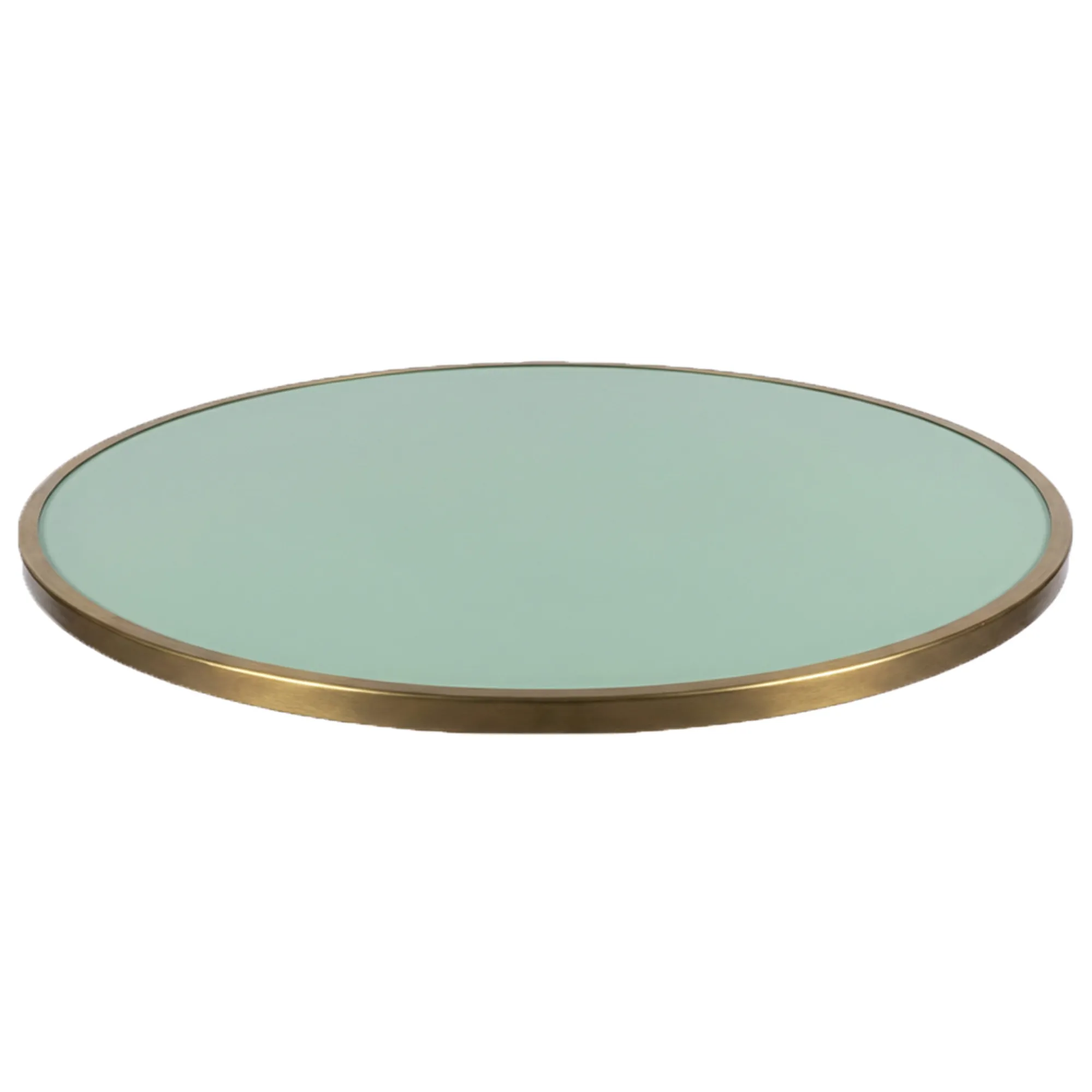 Terrastafelblad groen met messing rand Ton sur Ton terrasset groen