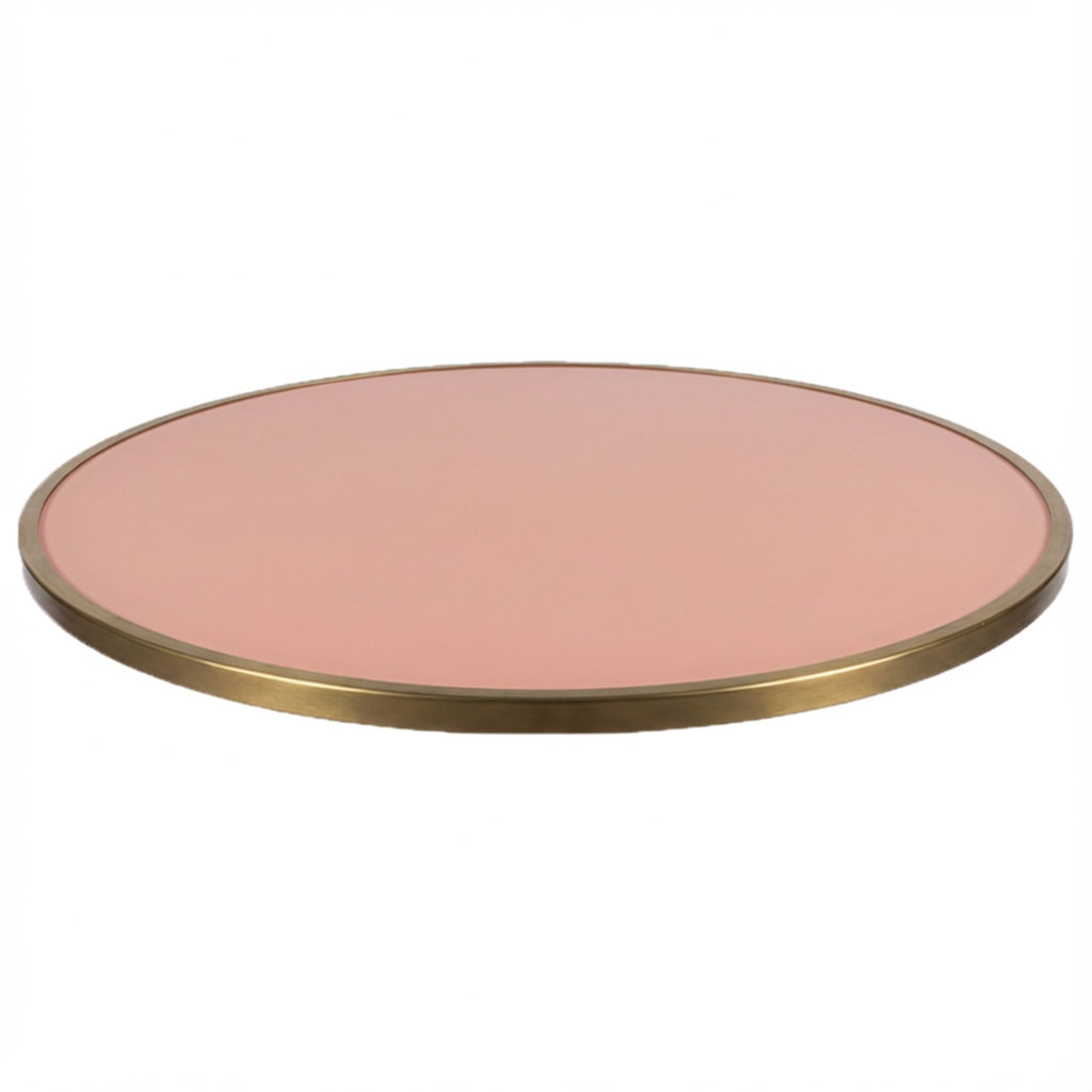 Terrastafelblad Roze met messing rand