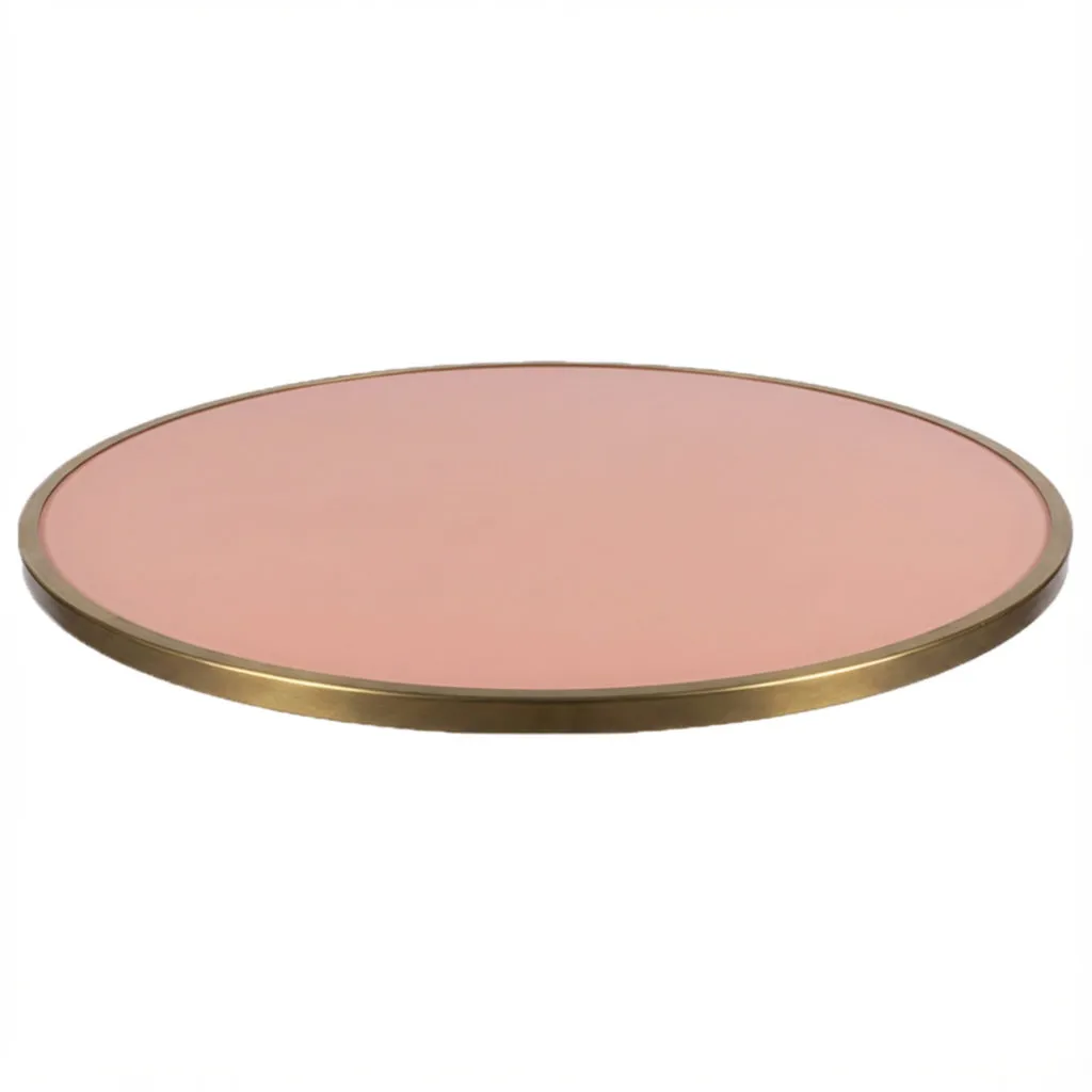 Terrastafelblad Roze met messing rand