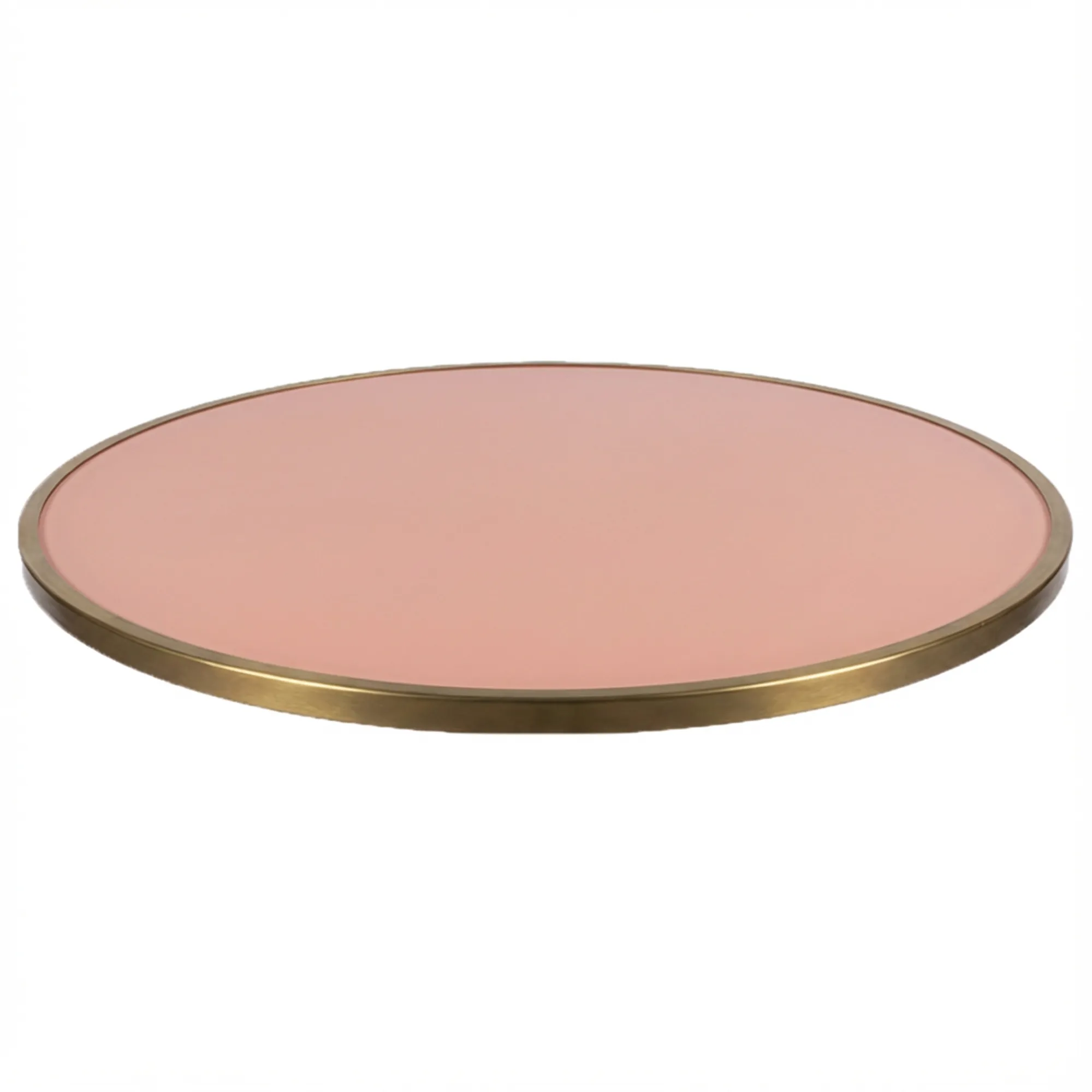 Terrastafelblad roze met messing rand Ton sur Ton terrasset roze