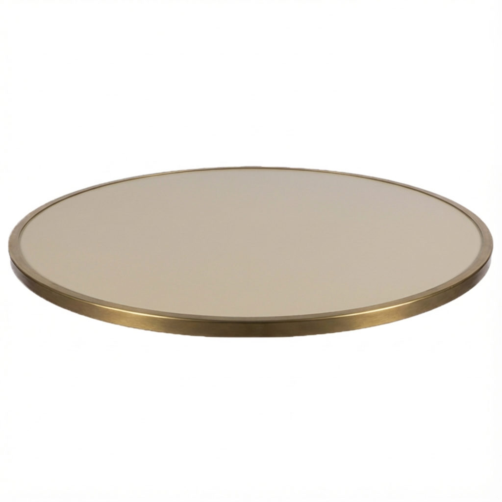 Terrastafelblad Taupe met messing rand