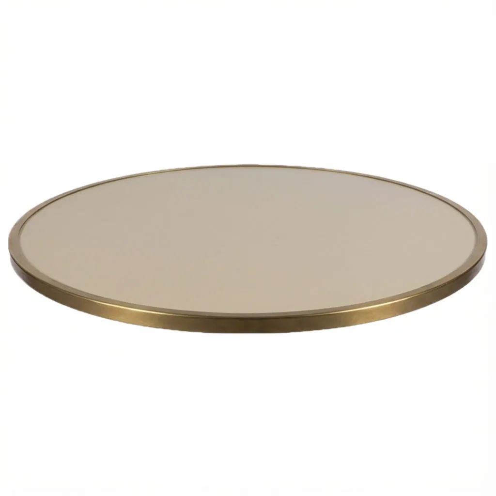 Terrastafelblad Taupe met messing rand
