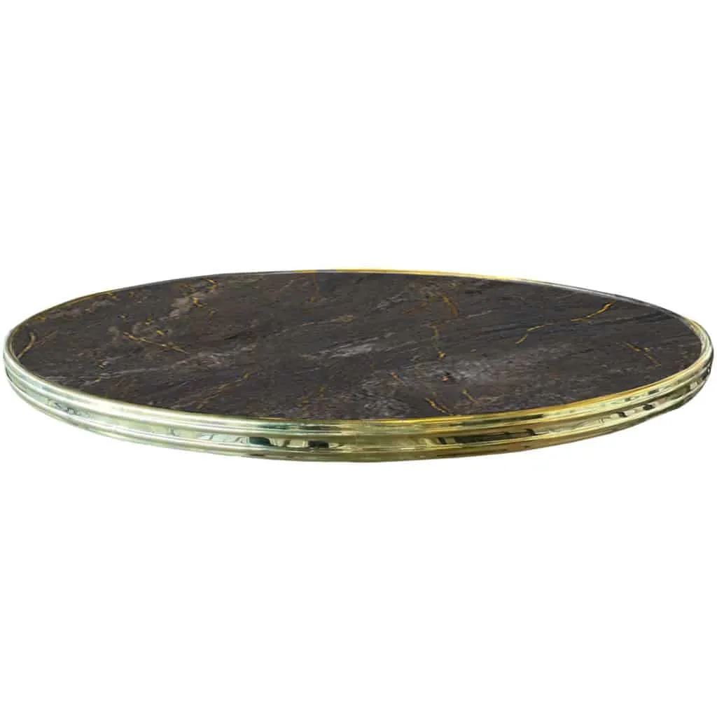 Terrastafelblad Topalit Aurum met messing rand