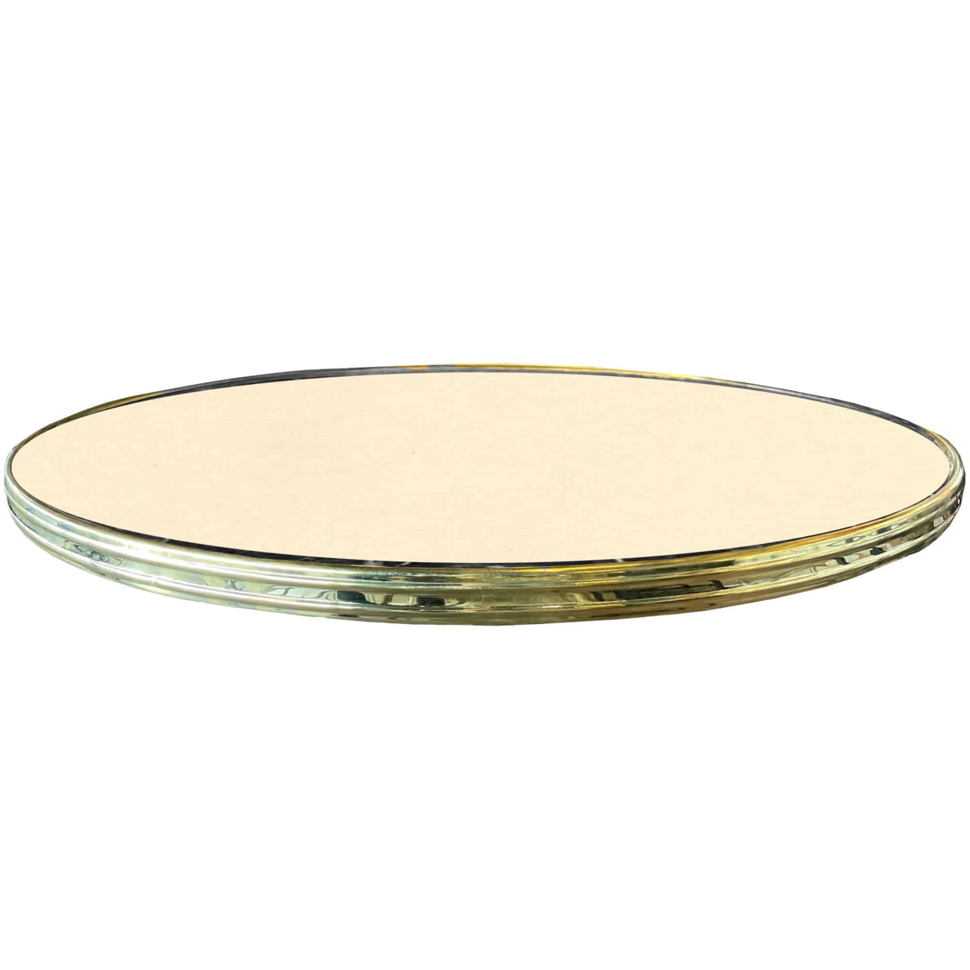 Terrastafelblad Topalit Beige met messing rand