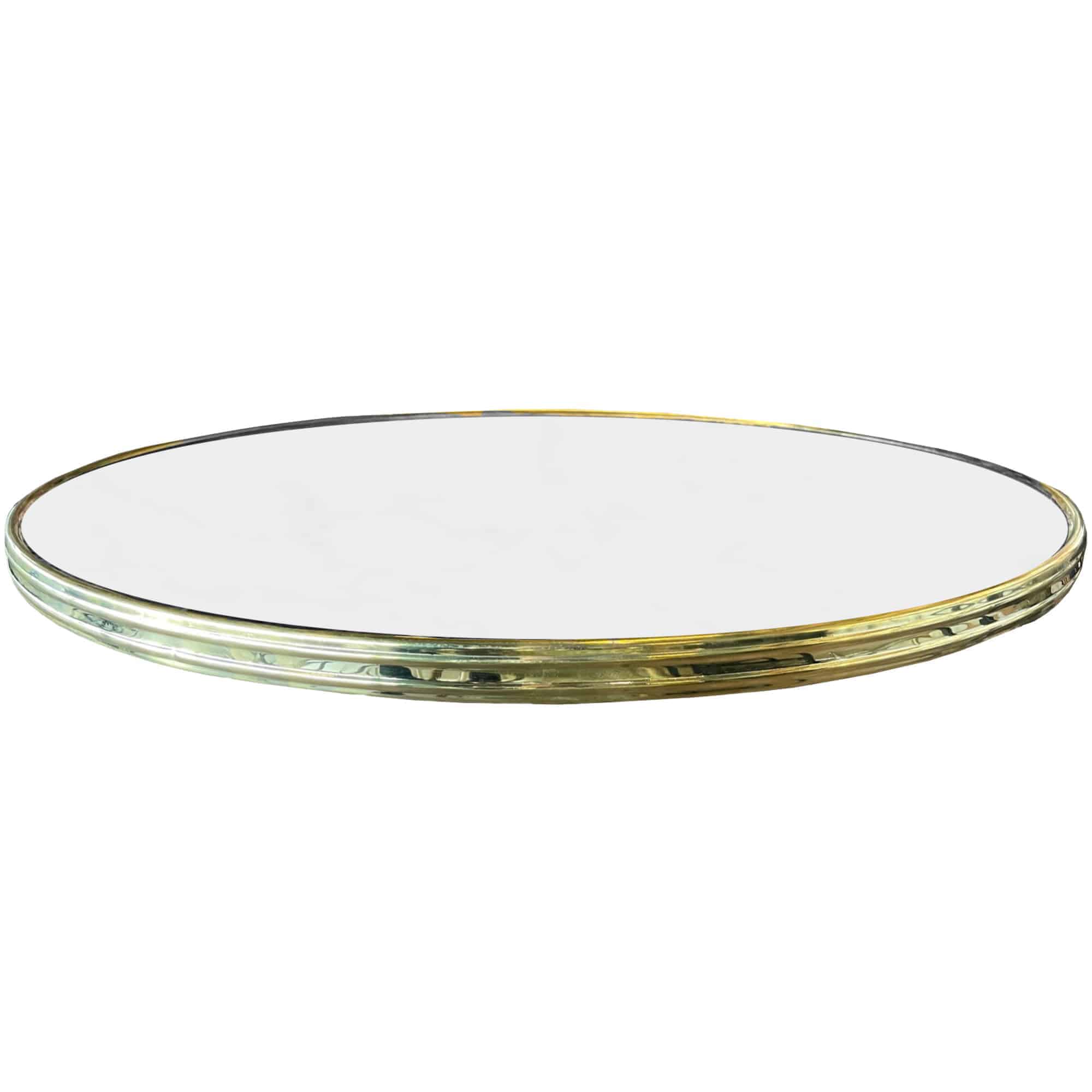 Terrastafelblad Topalit Pure White met messing rand