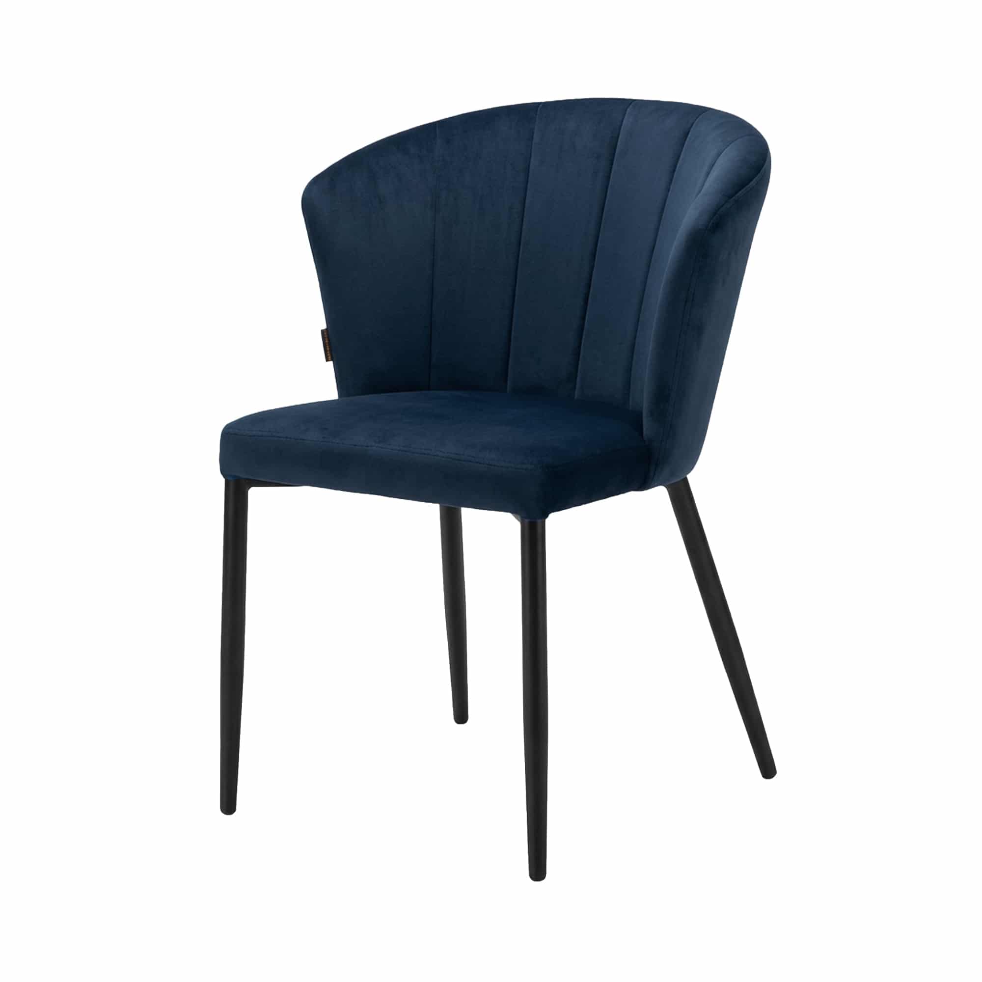 Stoel Richmond stapelbaar blauw Stapelstoel Richmond velvet donkerblauw