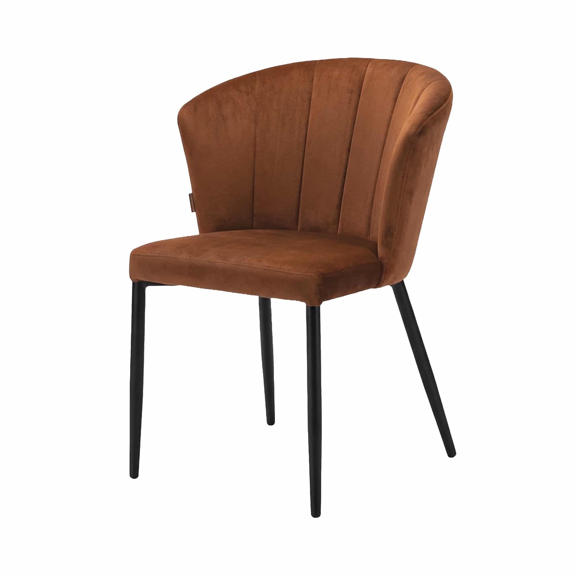 Stoel Richmond stapelbaar kaneelbruin Stapelstoel Richmond velvet kaneelbruin