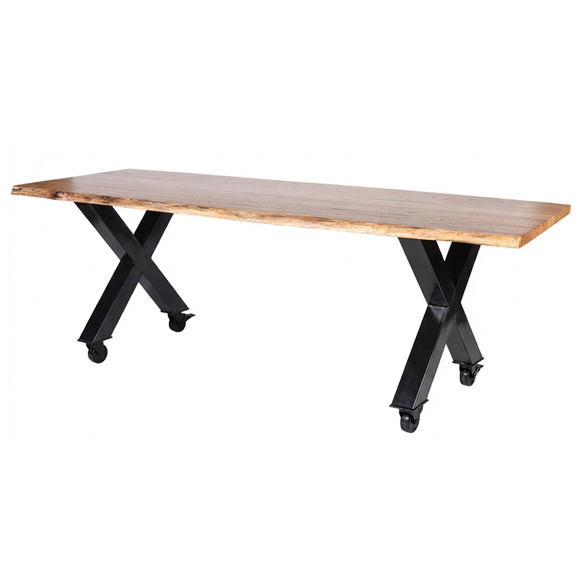 Stamtafel Boom op wielen Tafel Boom X-poot op wielen