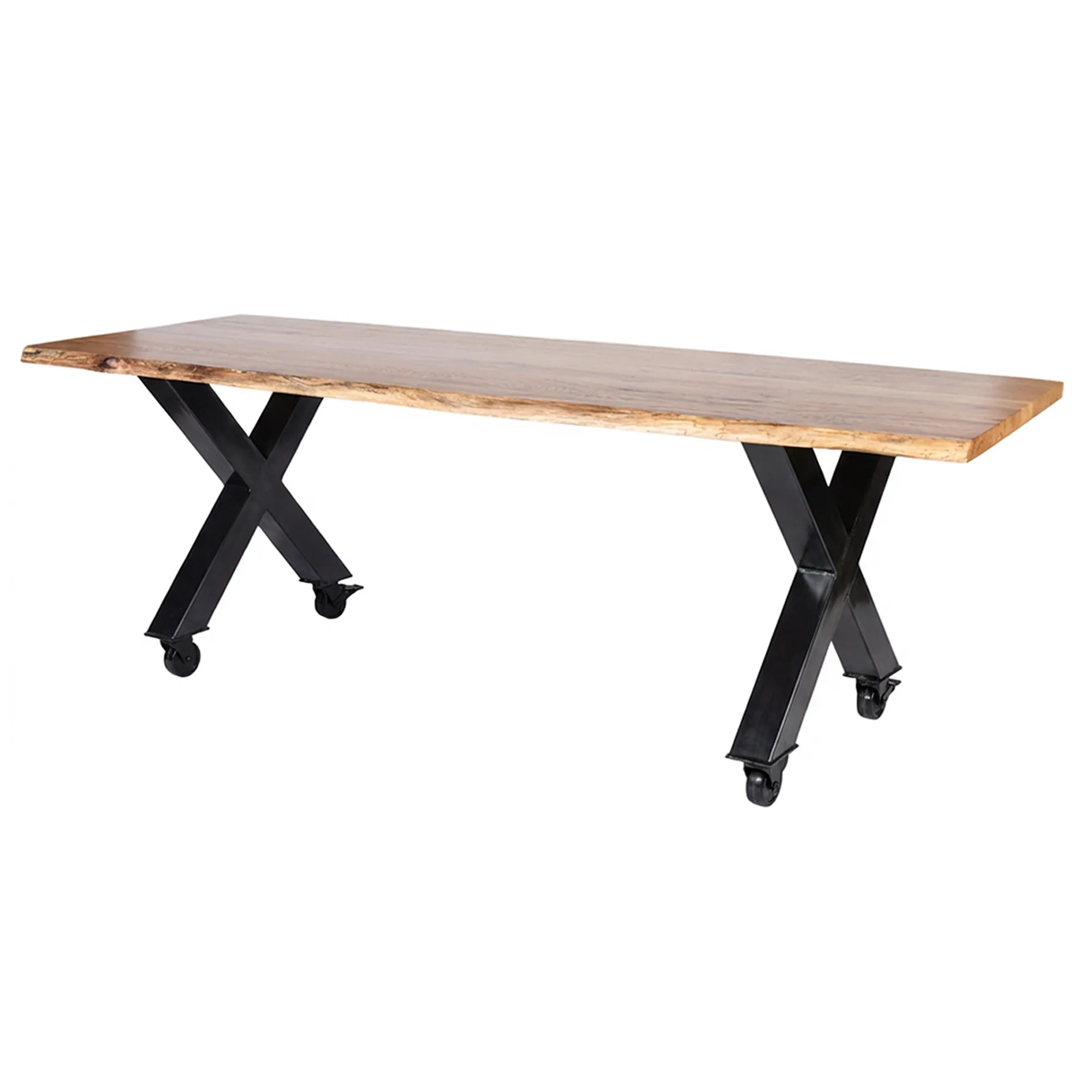 Stamtafel Boom op wielen Tafel Boom X-poot op wielen